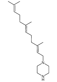 1-(3,7,11-Trimethyl-2,6,10-dodecatrienyl)piperazine结构式