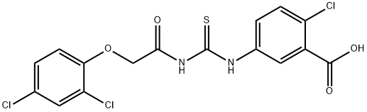 2-chloro-5-[[[[(2,4-dichlorophenoxy)acetyl]amino]thioxomethyl]amino]-benzoic acid Structure