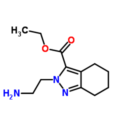 Ethyl 2-(2-aminoethyl)-4,5,6,7-tetrahydro-2H-indazole-3-carboxylate structure