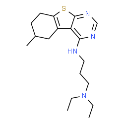 N1,N1-diethyl-N3-(6-methyl-5,6,7,8-tetrahydrobenzo[4,5]thieno[2,3-d]pyrimidin-4-yl)propane-1,3-diamine structure