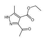 ethyl 3-acetyl-5-methyl-1H-pyrazole-4-carboxylate结构式