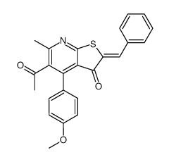 5-Acetyl-4-(4-methoxy-phenyl)-6-methyl-2-[1-phenyl-meth-(E)-ylidene]-thieno[2,3-b]pyridin-3-one Structure