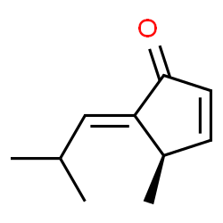 2-Cyclopenten-1-one, 4-methyl-5-(2-methylpropylidene)-, (4R,5E)- (9CI) structure