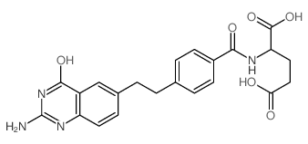 L-Glutamic acid,N-[4-[2-(2-amino-3,4-dihydro-4-oxo-6-quinazolinyl)ethyl]benzoyl]-结构式