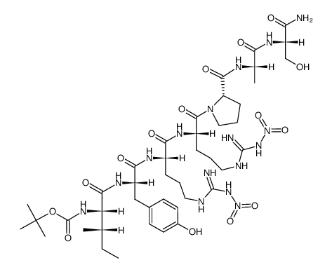 Boc-Ile-Tyr-Arg(NO2)-Arg(NO2)-Pro-Ala-Ser-NH2结构式