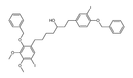 (+/-)-1-(4-benzyloxy-3-iodophenyl)-7-(2-benzyloxy-3,4-dimethoxy-5-iodophenyl)heptan-3-ol结构式