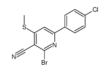 2-bromo-6-(4-chlorophenyl)-4-methylsulfanylpyridine-3-carbonitrile结构式