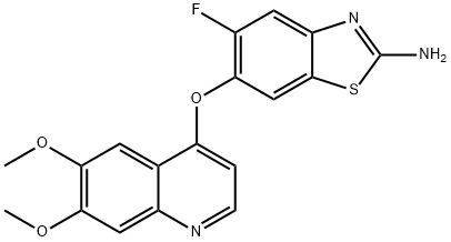 2-Benzothiazolamine, 6-[(6,7-dimethoxy-4-quinolinyl)oxy]-5-fluoro- picture