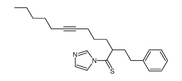 1-imidazol-1-yl-2-(2-phenylethyl)dodec-6-yne-1-thione结构式