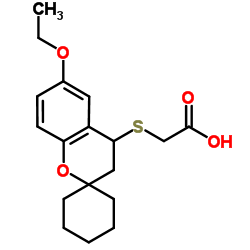 [(6-乙氧基-3,4-二氢螺[色烯-2,1'-环己烷]-4-基)硫代]乙酸结构式