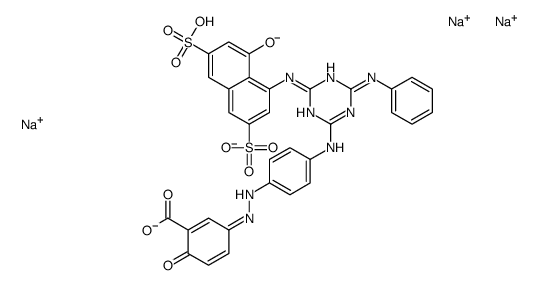 5-[[4-[[6-anilino-4-[(8-hydroxy-3,6-disulpho-1-naphthyl)amino]-1,3,5-triazin-2-yl]amino]phenyl]azo]salicylic acid, sodium salt结构式