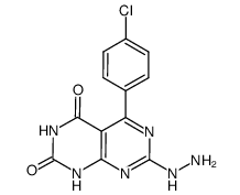 5-(4-chlorophenyl)-7-hydrazinopyrimido[4,5-d]pyrimidine-2,4(1H,3H)-dione结构式