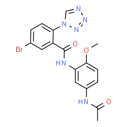 N-[5-(acetylamino)-2-methoxyphenyl]-5-bromo-2-(1H-tetrazol-1-yl)benzamide Structure