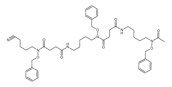 N'-[5-[[4-[[5-[acetyl(phenylmethoxy)amino]pentyl]amino]-1,4-dioxobutyl](phenylmethoxy)amino]pentyl]-N-(4-cyanobutyl)-N-(phenylmethoxy)butanediamide Structure