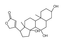 3β,7β,14-Trihydroxy-5β-card-20(22)-enolide结构式