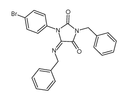 3-benzyl-5-(benzylimino)-1-(4-bromophenyl)imidazolidine-2,4-dione结构式