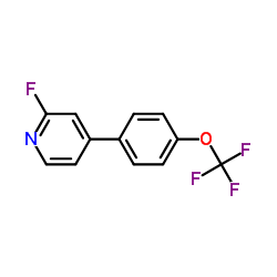 2-Fluoro-4-(4-(trifluoromethoxy)phenyl)pyridine结构式