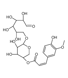 O-(4-O-feruloyl-alpha-xylopyranosyl)-(1-6)-glucopyranose结构式