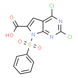 7-(benzenesulfonyl)-2,4-dichloro-7H-pyrrolo[2,3-d]pyrimidine-6-carboxylic acid picture