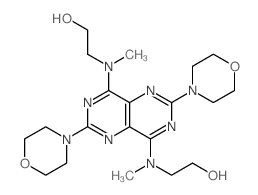 Ethanol,2,2'-[(2,6-di-4-morpholinylpyrimido[5,4-d]pyrimidine-4,8-diyl)bis(methylimino)]bis-(9CI)结构式