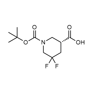 (3r)-1-[(tert-butoxy)carbonyl]-5,5-difluoropiperidine-3-carboxylicacid structure