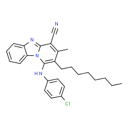 1-[(4-Chlorophenyl)amino]-3-methyl-2-octylpyrido[1,2-a]benzimidazole-4-carbonitrile结构式