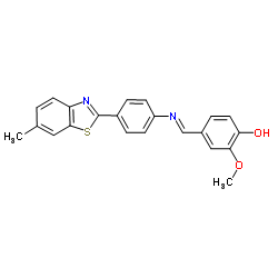 2-Methoxy-4-[(E)-{[4-(6-methyl-1,3-benzothiazol-2-yl)phenyl]imino}methyl]phenol Structure