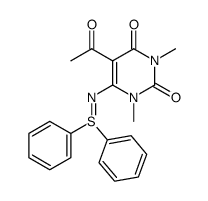 N-(5-acetyl-1,3-dimethyl-6-uracilyl)-S,S-diphenylsulfilimine结构式