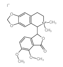 3-(6,6-dimethyl-7,8-dihydro-5H-[1,3]dioxolo[4,5-g]isoquinolin-6-ium-5-yl)-6,7-dimethoxy-3H-2-benzofuran-1-one,iodide Structure