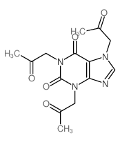 1,3,7-tris(2-oxopropyl)purine-2,6-dione structure