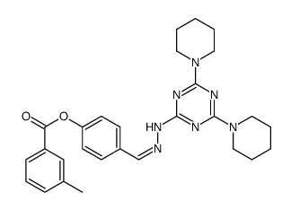 [4-[[[4,6-di(piperidin-1-yl)-1,3,5-triazin-2-yl]hydrazinylidene]methyl]phenyl] 3-methylbenzoate结构式