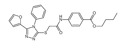 butyl 4-[[2-[[5-(furan-2-yl)-4-phenyl-1,2,4-triazol-3-yl]sulfanyl]acetyl]amino]benzoate结构式