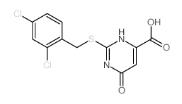 2-[(2,4-dichlorophenyl)methylsulfanyl]-6-oxo-3H-pyrimidine-4-carboxylic acid结构式