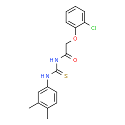 2-(2-chlorophenoxy)-N-{[(3,4-dimethylphenyl)amino]carbonothioyl}acetamide structure