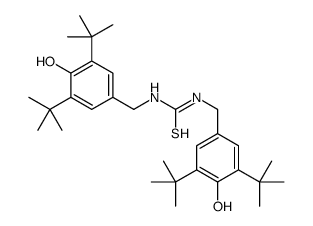 1,3-bis[(3,5-ditert-butyl-4-hydroxyphenyl)methyl]thiourea结构式