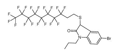 5-bromo-3-(3,3,4,4,5,5,6,6,7,7,8,8,9,9,10,10,10-heptadecafluorodecane-1-sulfonyl)-1-propyl-1,3-dihydroindole-2-one结构式