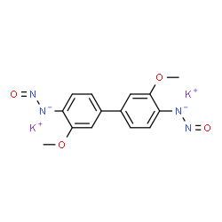 dipotassium 3,3'-dimethoxy-N,N'-dinitrosobiphenyl-4,4'-diamide structure