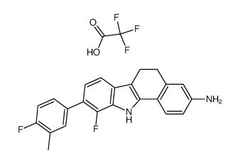 10-Fluoro-9-(4-fluoro-3-methyl-phenyl)-5,11-dihydro-6H-benzo[a]carbazol-3-ylamine trifluoroacetate Structure