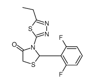 2-(2,6-difluorophenyl)-3-(5-ethyl-1,3,4-thiadiazol-2-yl)-1,3-thiazolidin-4-one Structure