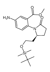 methyl (S)-5-amino-2-(2-(2-((tert-butyldimethylsilyl)oxy)ethyl)-5-oxopyrrolidin-1-yl)benzoate结构式