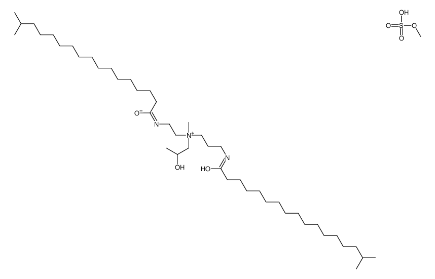 (2-hydroxypropyl)methyl[2-[(1-oxoisooctadecyl)amino]ethyl][3-[(1-oxoisooctadecyl)amino]propyl]ammonium methyl sulphate Structure