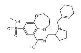 N[[1-(1-cyclohexen-1-ylmethyl)pyrrolidin-2-yl]methyl]-3,4-dihydro-8-[(methylamino)sulphonyl]-2H-benzo-1,5-dioxepin-6-carboxamide Structure