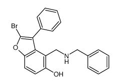 5-BENZOFURANOL, 4-(BENZYLAMINOMETHYL)-2-BROMO-3-PHENYL- structure