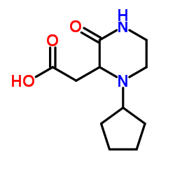 (1-CYCLOPENTYL-3-OXO-PIPERAZIN-2-YL)-ACETIC ACID结构式