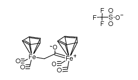 {(η5-Cp)iron(carbonyl)2CH2C(OMe)(carbonyl)2iron(η5-Cp)}(TfO)结构式