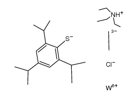 {tungsten(CMe)(2,4,6-triisopropylbenzenethiolate)3Cl}{HNEt3} Structure