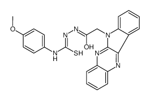 1-[(2-indolo[3,2-b]quinoxalin-6-ylacetyl)amino]-3-(4-methoxyphenyl)thiourea结构式