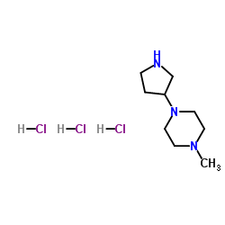 1-Methyl-4-(3-pyrrolidinyl)piperazine trihydrochloride Structure