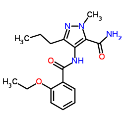 4-(2-乙氧基苯甲酰胺基)-1-甲基-3-n-丙基吡唑-5-甲酰胺结构式