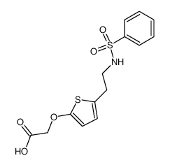 5-(2-(benzenesulfonylamino)-ethyl)-thien-2-yloxyacetic acid Structure